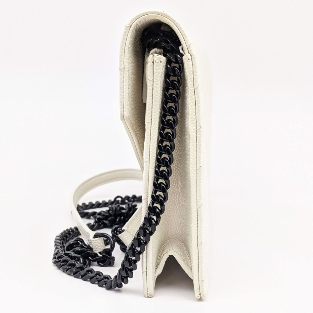 SOLD Saint Laurent Monogram White Wallet on Chain - Picture 4 of 8
